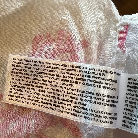 Seafolly White Under The Sea Beach 100% Linen Shirt and Shorts Set Medium - Picture 15 of 16